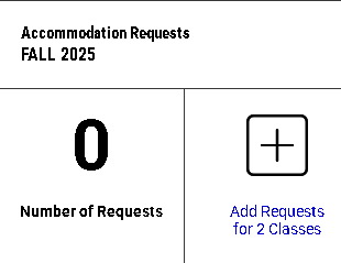 Screenshot of the accommodation request section and the "add request" button.