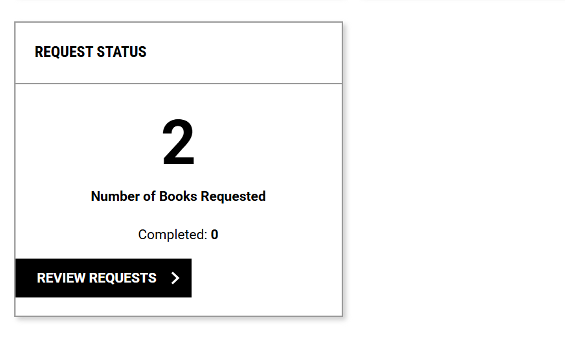 Final third box under request summary titled request status.