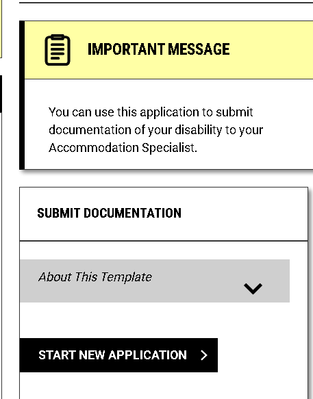 Screenshot of Start New Application Button