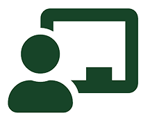 teacher in front of white board icon