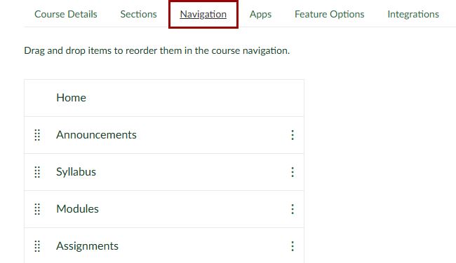 Navigation tab