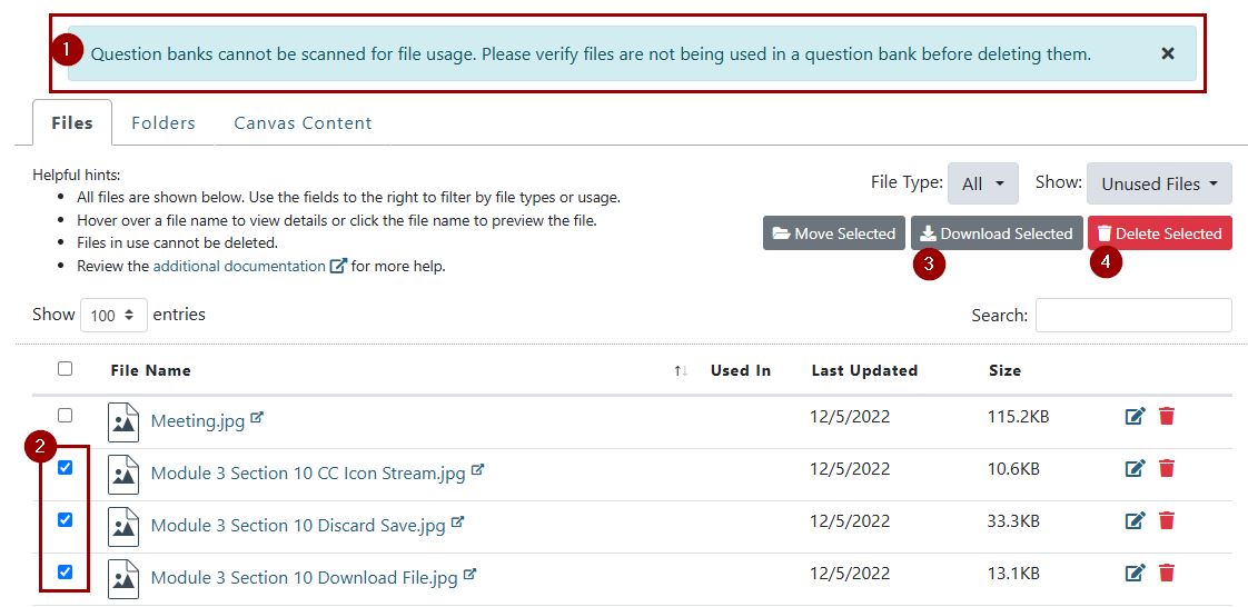 Download then delete selected files