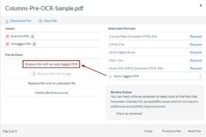Replace file with an auto tagged PDF