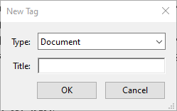 Type: Document under New Tag
