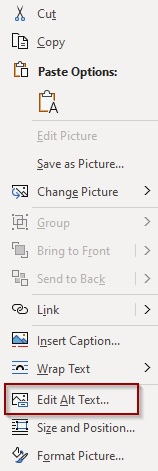 Edit Alt Text button in context menu