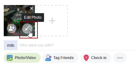 Edit photo button on Facebook post