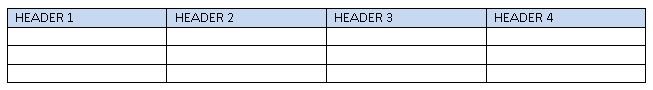 Table with 4 headers