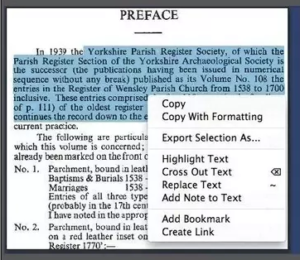 Highlighted Text in paragraph with dropdown menu